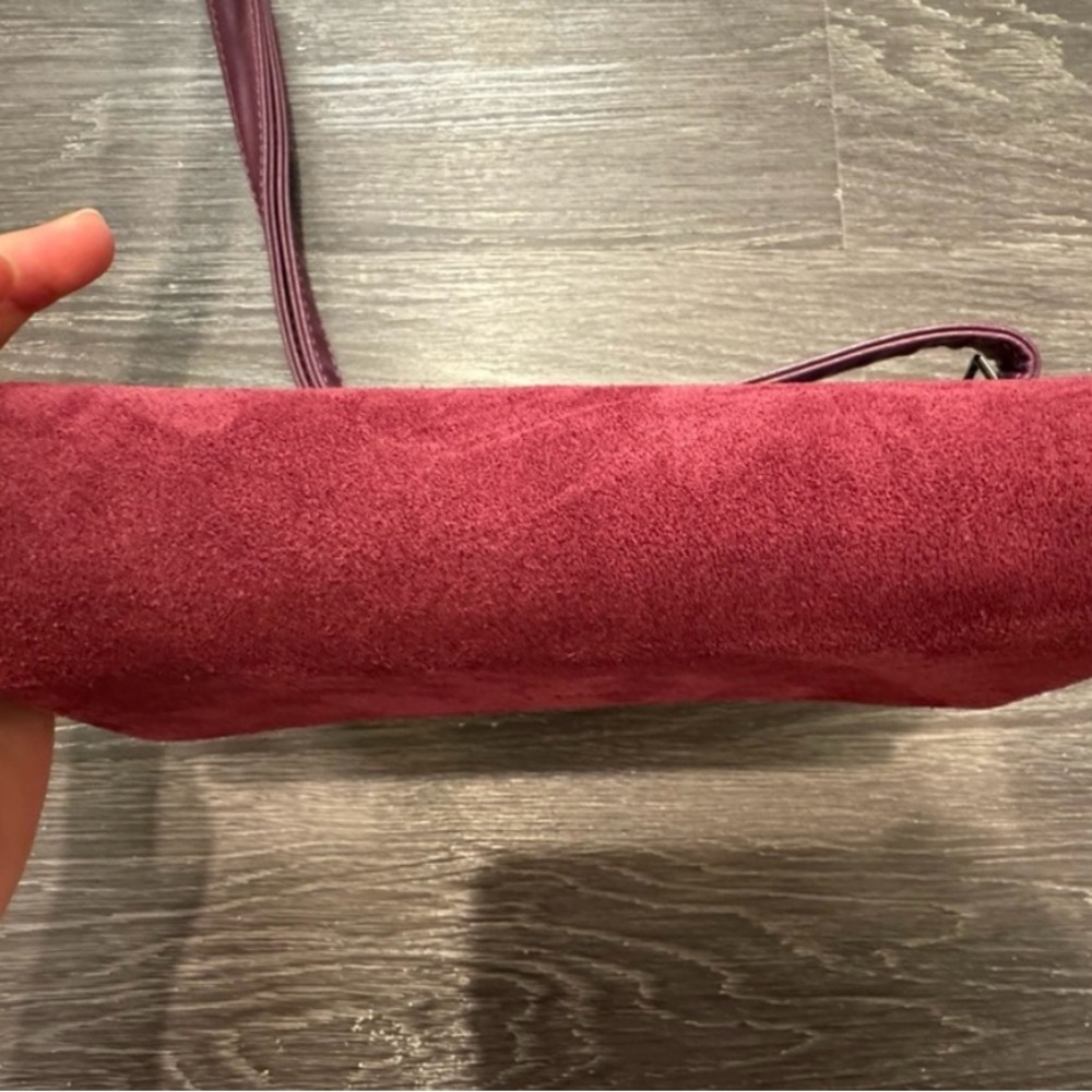 Chloé Faye Mini Suede & Leather Crossbody Bag | Red Pink - Picture 4 of 7